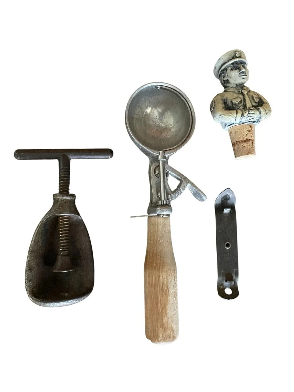 Vintage Kitchen & Bar Tool Collectible Bundle 4 Piece Lot Primitive Collectible